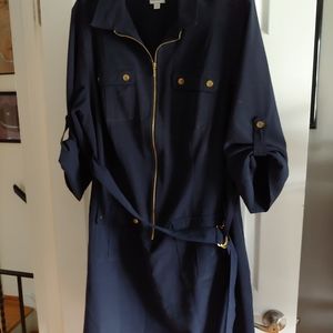 Blue shirt dress